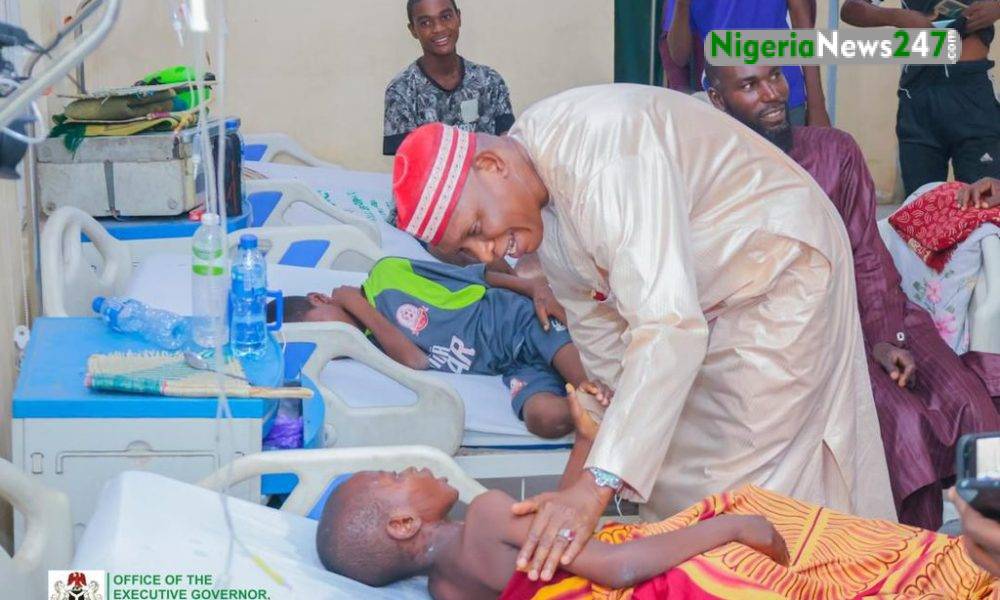 Gov Yusuf visits Victims of Kano Mosque fire attack