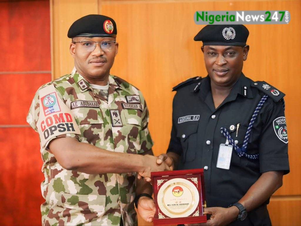 Major General AE Abubakar and CP Emmanuel Olugbemiga Adesina