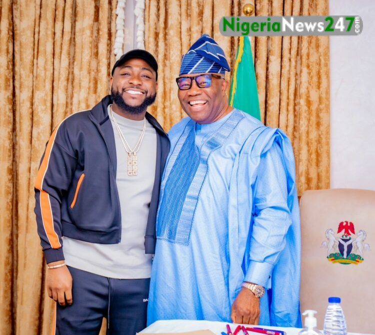 Senate President Godswill Akpabio and Afro pop star Davido