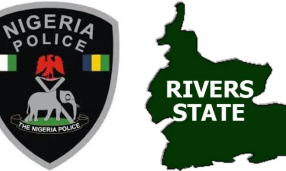Nigerian Police badge and Rivers State map