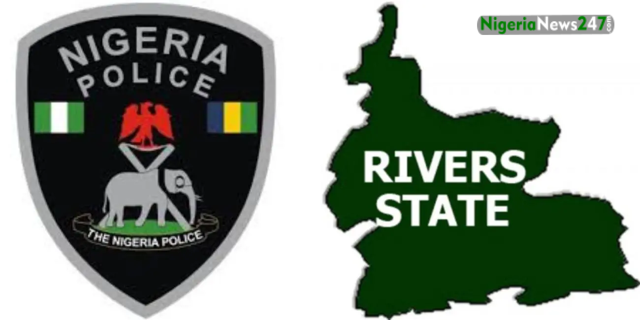 Nigerian Police badge and Rivers State map