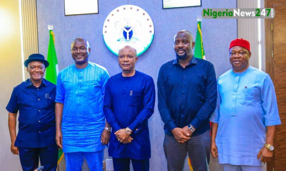 Peter Mbah and members of Joint National Assembly Committee on Works