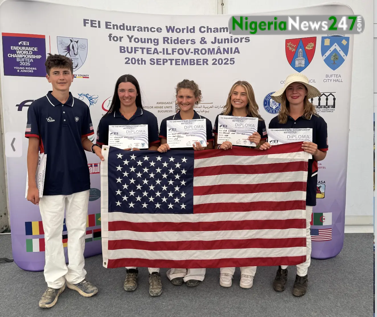 US Team that finished 7th at 2025 FEI Endurance World Championship